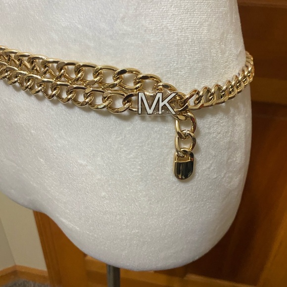 NWT Michael Kors Chain Link Enamel Belt - Picture 2 of 4